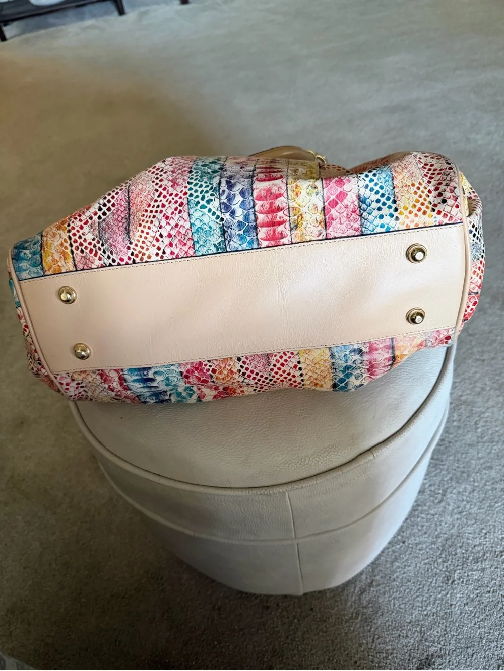 Just Reduced!  Brahmin Elise Coronado Multicolor Snake-Print Bag Price is Firm - Picture 9 of 10
